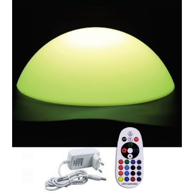 Se Restsalg: V-Tac RGB LED halvkugle - Genopladelig, med fjernbetjening, Ø50 cm hos LEDProff DK