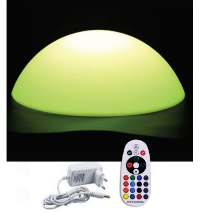 Restsalg: V-Tac RGB LED halvkugle - Genopladelig, med fjernbetjening, Ø50 cm