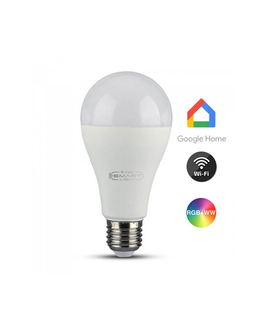 V-TAC V-TAC Smart Lampada Led Bulb E27 A65 15W WiFi RGB CCT