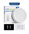 Outlet: LED Downlight Pro, Overflademonteret Rund 12W - Naturligt Hvid 4000K, Mat Hvid, Plastik