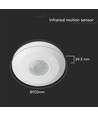 V-Tac LED bevægelsessensor til påbygning - LED venlig, hvid, PIR infrarød, IP20 indendørs