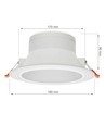 Ceiline III Downlight 20W - 230V, IP44, 190mm, neutral hvid