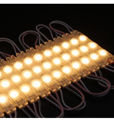Vandtæt varm hvid LED modul - 1,1W pr. stk, IP66, 12V, Perfekt til skilte og specialløsninger