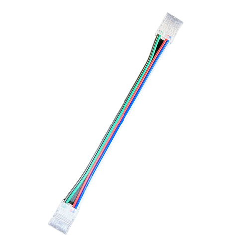 Samler med ledning til LED strip - 10mm, RGB+W COB, IP20, 5V-24V