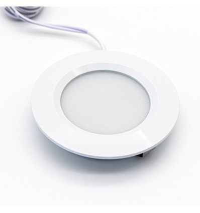 LEDlife Reco68 møbelspot indbygning RA92 - Hul: Ø5,6 cm, Mål: Ø6,8 cm, Mat hvid, 2,5W, 12V DC