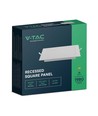 V-Tac 18W LED indbygningspanel - Hul: 20,5cm x20,5cm, Mål: 22cm x 22cm, 230V