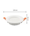 Dure 3 Max indendørs downlight 28W - kold hvid, 230V, 110°, IP44, IK06, Ø230x30, hvid, rundt