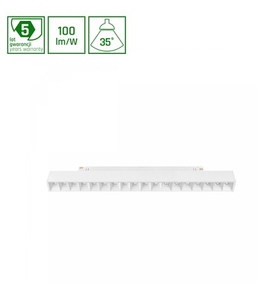 SYSTEM SHIFT - Grid M, Skinne Lys, 303x23x42mm, 17W, 35°, Hvid, DALI