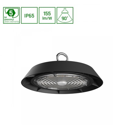 PLATEO High Bay 100W - Neutral Hvid, 230V, 90°, IP65, IK09, 250x120mm, Sort, 1-10V