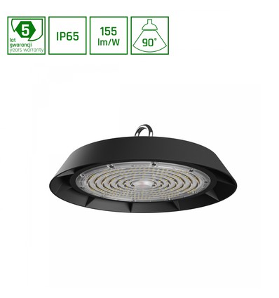 PLATEO 3 High Bay 150W - Neutral Hvid 230V, 90° IP65, IK09, 310x125mm, Sort, 1-10V.