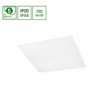 ALGINE PANEL bagbelyst 40W - med Philips driver, varm hvid, 230V, 120°, IP44, 600x600x26, hvid