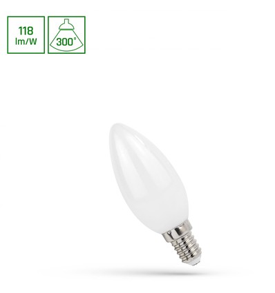 C35 LED Kertepære E14 5,5W - 230V, Kultråd, Neutral Hvid, Mat, Spectrum