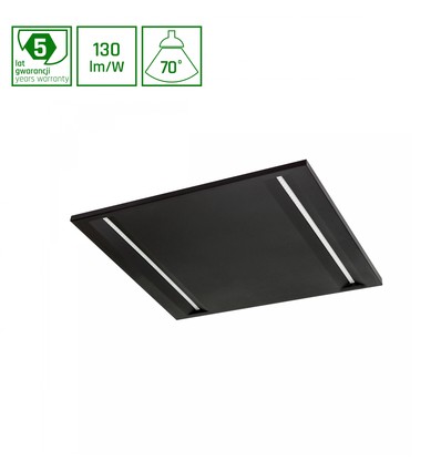 ALGINE Line LED 44W 120lm/W IP20 600x600mm Neutral Hvid Loftpanel Sort