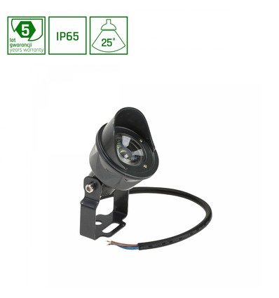 FLORI Spot 5W - 25°, 24V, Varm Hvid, IP65