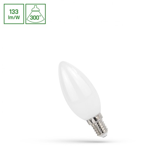 C35 LED kertepære 6W E14 - 230V, kultråd, varm hvid, mat, Spectrum