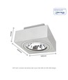 MIRORA AR111 Overflade GU10 - uden lyskilde, 250V, IP20, 145x145x85mm, hvid, firkantet, justerbar, spot