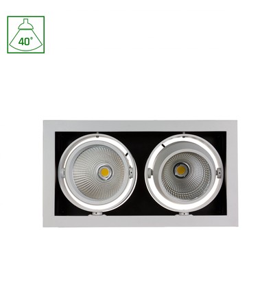 MODERN-DAY Downlight - 2x1LED COB Citizen 40° 700mA, 2x27W, IP20, Varm hvid