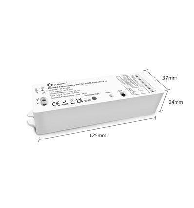 Gledopto Pro 2i1 Zigbee controller - Hue kompatibel, dæmper/CCT, 12V (120W), 24V (240W)