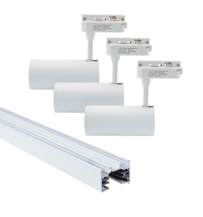 LEDlife SLIM 1,5 meter skinne til skinnespots - Hvid, inklusiv 3 stk. hvide SLIM skinnespot, komplet sæt