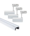 LEDlife SLIM 1,5 meter skinne til skinnespots - Hvid, inklusiv 3 stk. hvide SLIM skinnespot, komplet sæt