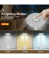 Opladelig LED bordlampe - Sølv, touch dæmpbar, CCT, IP20