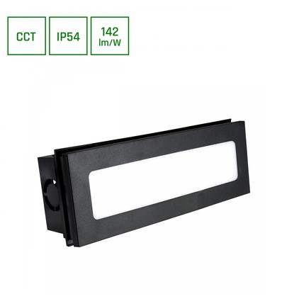 Encanta 6W 230V IP54 230x84x52mm Sort, nedsænket Facadelampe