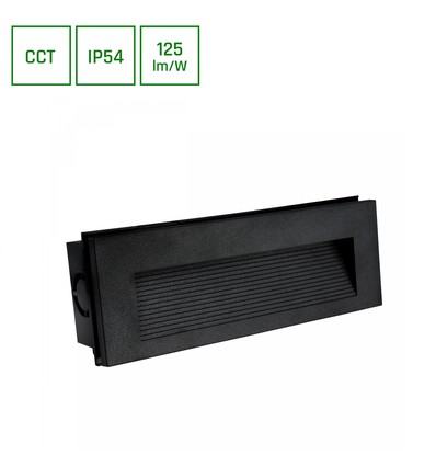 Encanta Asymmetrisk 6W - CCT 230V, IP54, 230x84x52mm, Sort, Nedsænket, Facade Lampe