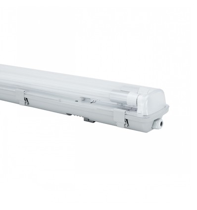 Limea H LED dobbeltarmatur - uden lyskilde, vandtæt, 2x60, 250V, IP65, 710x100x85 mm, grå