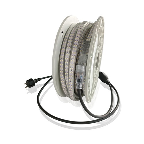 LEDlife arbejdslys 25m LED strip på tromle - 230V, IP67, 180 LED/m, 11W/m, 1100 lm/m