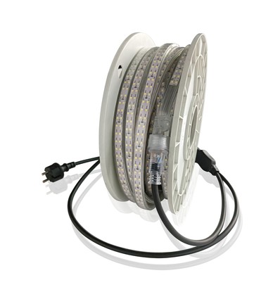 LEDlife arbejdslys 25m LED strip på tromle - 230V, IP67, 180 LED/m, 11W/m, 1100 lm/m