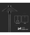 Restsalg: V-Tac 7W LED havelampe - Sort, med spyd og fod, IP65, 230V