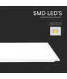 V-Tac 120x30 bagbelyst LED panel - 40W, 4800lm, hvid kant