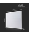 V-Tac 60x60 bagbelyst LED panel - 36W, hvid kant