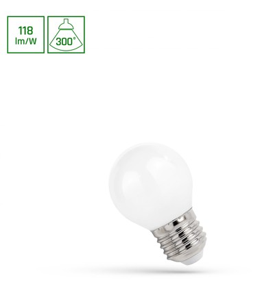 LED Kugle P45 5,5W E27 - 230V, Kultråd, Neutral Hvid, Mat, Spectrum