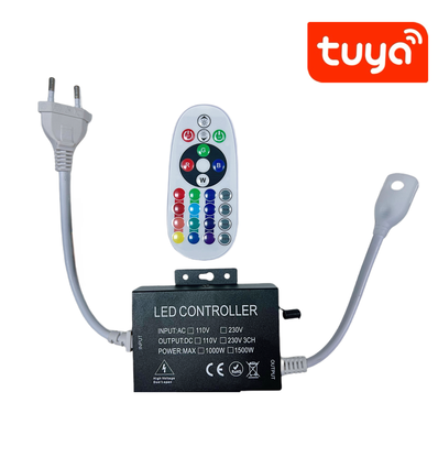 230V RGB WIFI Smart Home CLIP-ON controller - Inkl. endeprop, til 230V, memory funktion, 100 m.