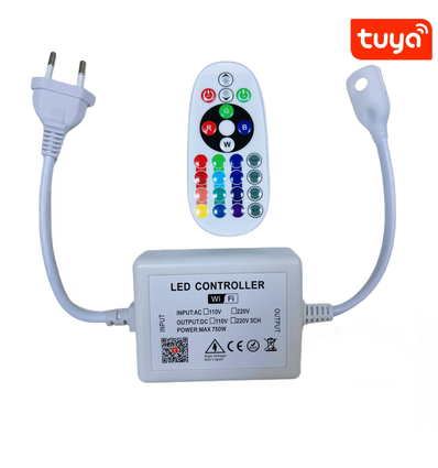 230V RGB WIFI Smart Home CLIP-ON controller - Inkl. endeprop, til 230V, memory funktion, 50 m.