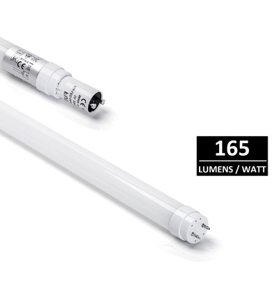 GLASS High-Lumen T8 LED Rør 22W i 4000K, 165LM/w - 1500 mm