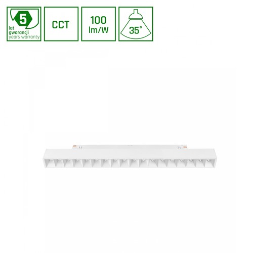 System Shift CCT- Grid M skinne lys 17W - 330x23x42mm, 40°, hvid, CCT switch