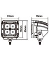 Outlet: LEDlife 20W LED arbejdslampe - Bil, lastbil, traktor, trailer, 8° fokuseret lys, IP69K vandtæt, 10-30V