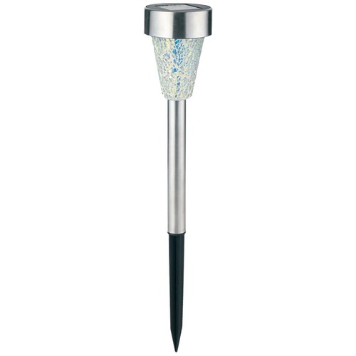 Restsalg: Solcelle havelampe - Mosaik/sølv, med spyd, 40cm høj