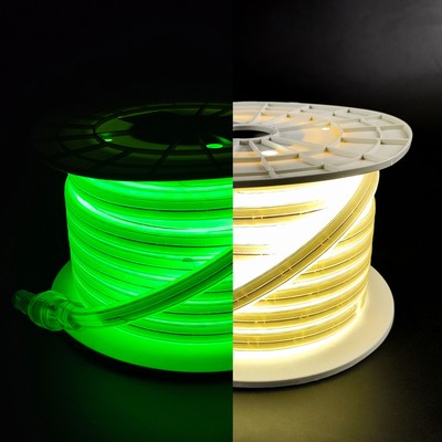 Selvlysende arbejdslys 25m 230V LED strip - IP67, 180 LED/m, 11W/m, 1000 lm/m, 4000K - Kulør : Neutral