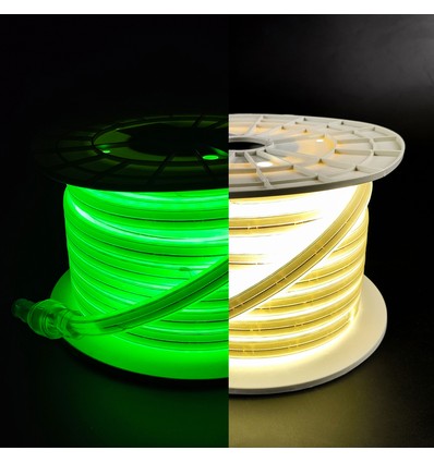 Selvlysende arbejdslys 25m 230V LED strip - IP67, 180 LED/m, 11W/m, 1000 lm/m, 4000K