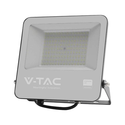 V-Tac 150W LED projektør, 135lm/W - Samsung LED chip, arbejdslampe, 1m ledning, udendørs - Dæmpbar : Ikke dæmpbar, Farve på hus : Sort, Kulør : Neutral