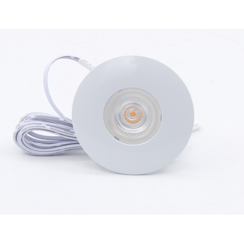 LEDlife Cabi68 møbelspot - Hul: Ø5,6 cm, Mål: Ø6,8 cm, RA91, mat hvid, 2,5W, 12V DC