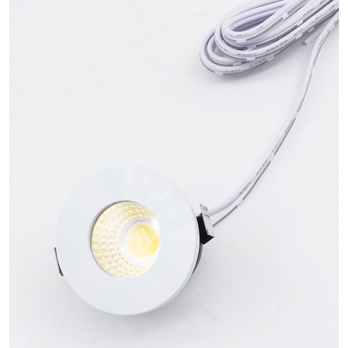 LEDlife Focu38 møbelspot indbygning RA92 - Hul: Ø3,5 cm, Mål: Ø3,8 cm, Mat hvid, 2W, 12V DC