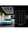 Hexagon LED 14 felter + ramme komplet sæt - 591W, inklusiv strømtilslutning