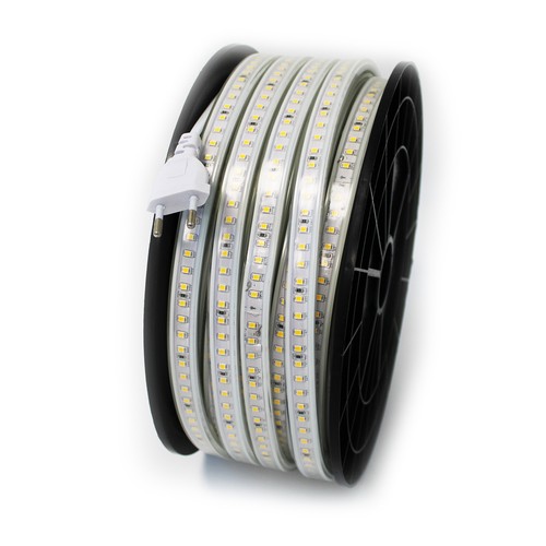 50m Arbejdslys 230V LED strip - IP65, 120 LED/m, 10W/m, 1000 lm/m