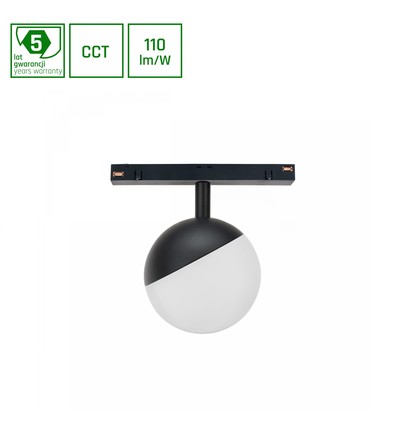 System Shift CCT Globe Sphere - Skinne Lys Ø100x130mm, 5W, 165°, Sort, CCT Switch