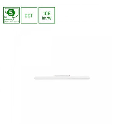 System Shift CCT - Linje M Skinne Lys, 602x23x42mm, 17W, 100°, Hvid, CCT Switch