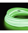 5 m. vandtæt Grøn Neon COB strip - 230V, IP67, 288 LED, 11,5W/m, kan klippes for hver 50cm